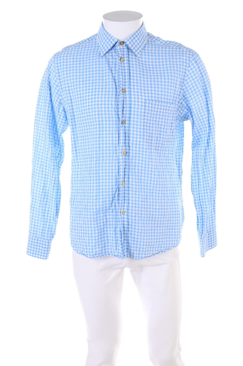 GLORIETTE - Leinen-Hemd mit Karo-Muster - 52