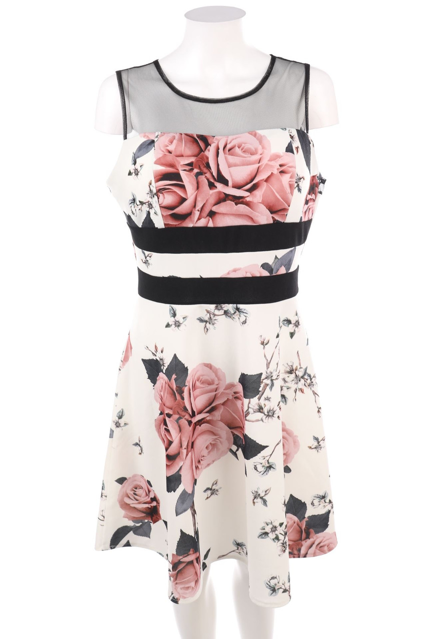 Ohne Label - Abendkleid mit Mesh-Einsatz - D 40