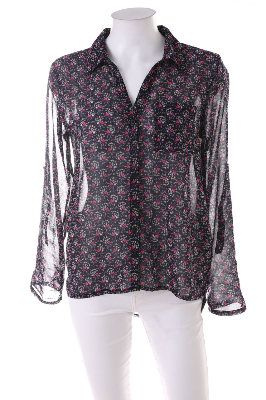 Ohne Label - Hemd-Bluse mit Blumen-Print - D 40