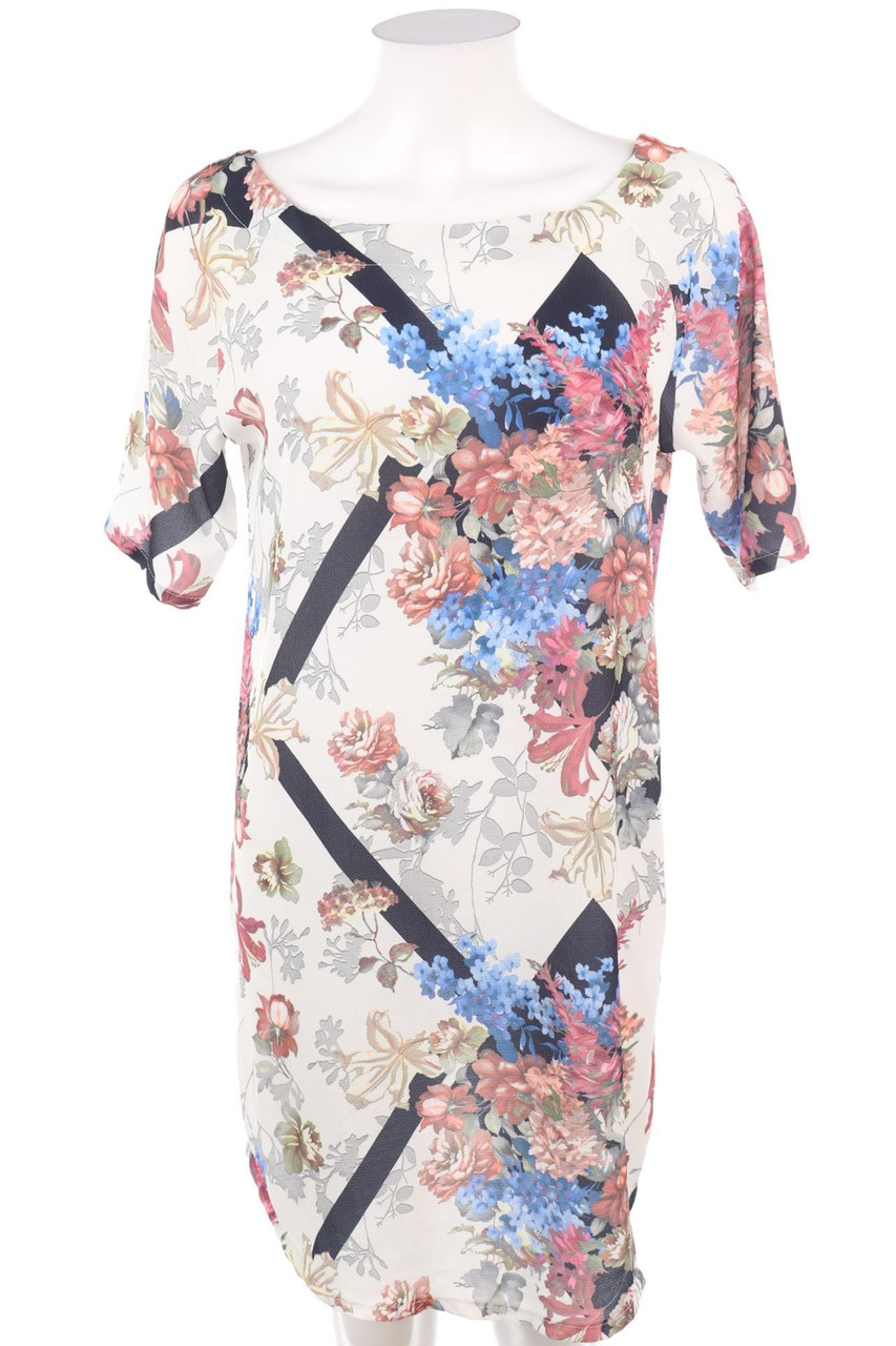 Ohne Label - Kurzarm-Bluse mit Blumen-Print - D 42