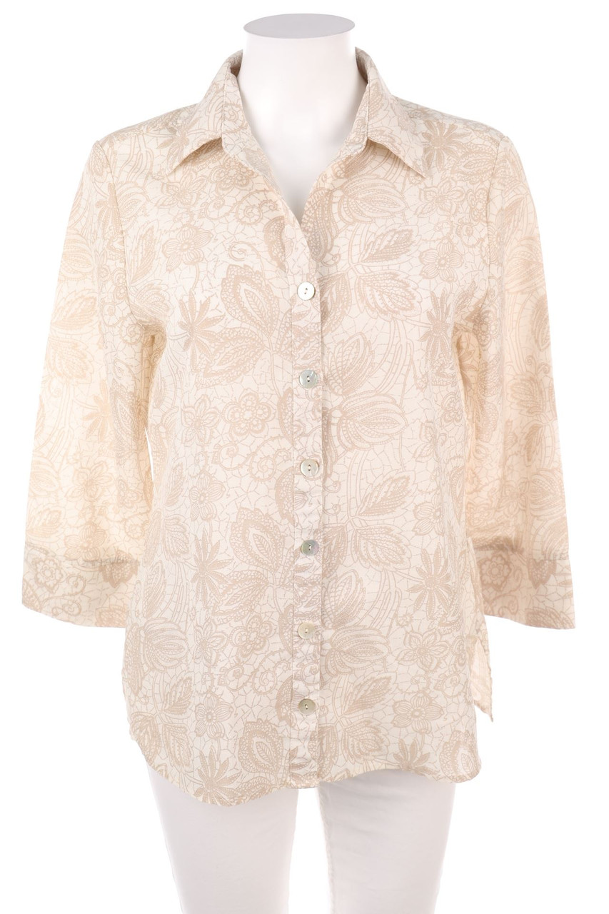 MARKS & SPENCER - Hemd-Bluse mit 3/4-Ärmel mit Blumen-Print - D 38