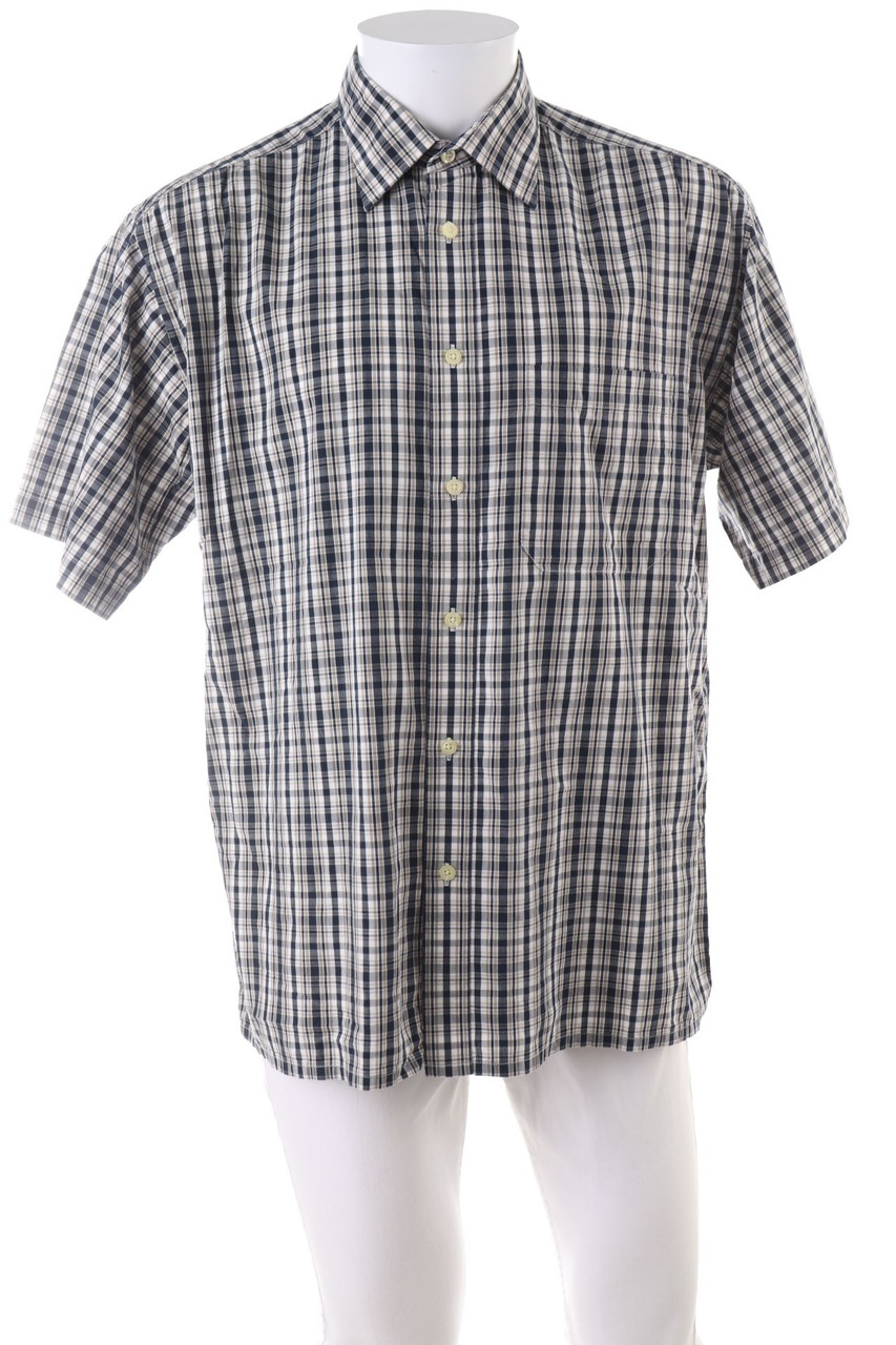 TCM - Baumwoll-Kurzarm-Hemd mit Karo-Muster - L