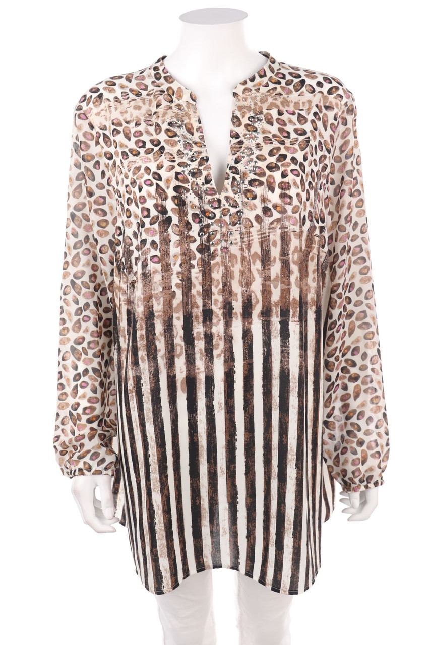 THOMAS RABE - Muster-Bluse mit Streifen - XXXXL