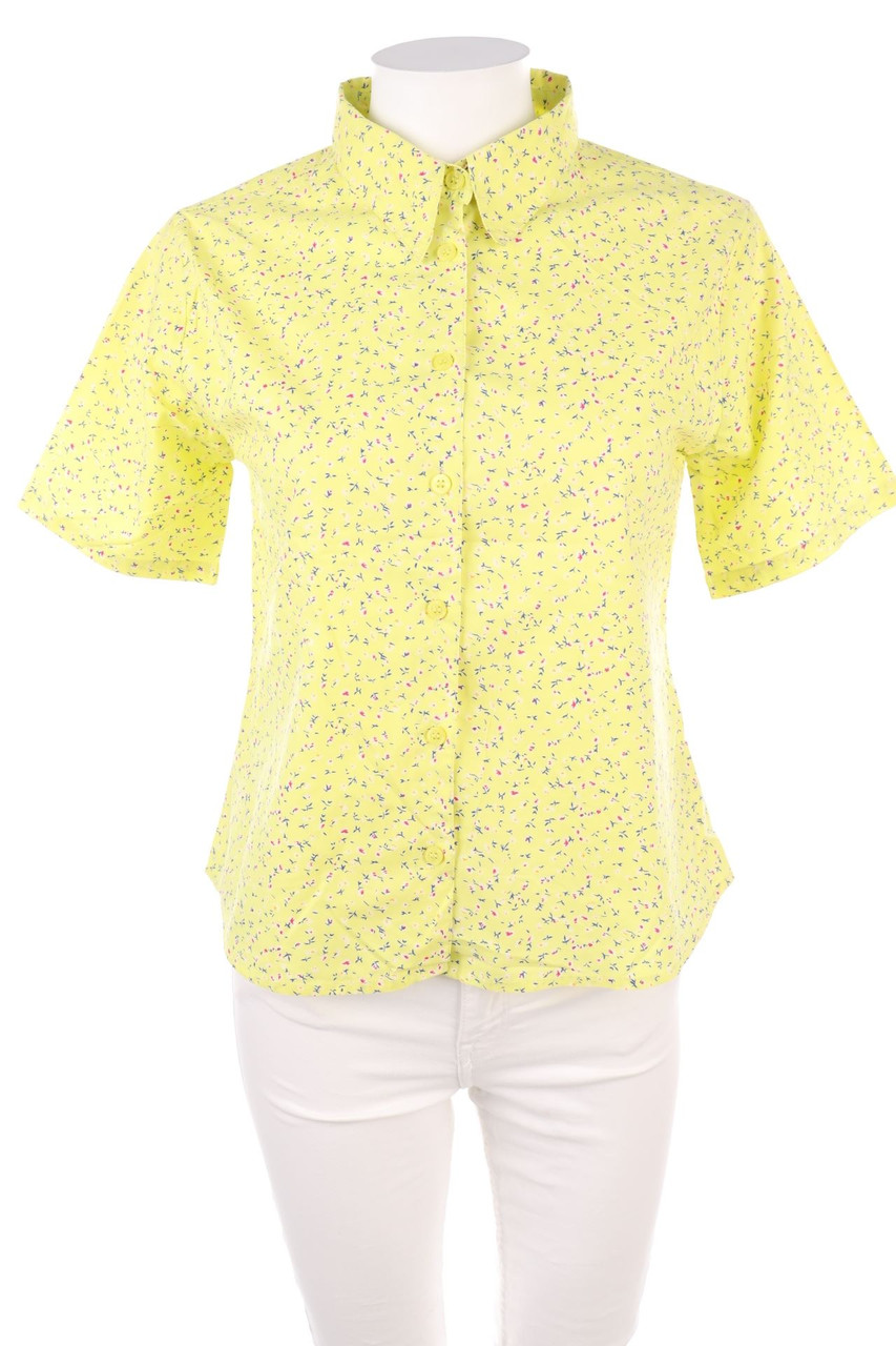 Ohne Label - Print-Hemd-Bluse mit kurzem Ärmel - D 36