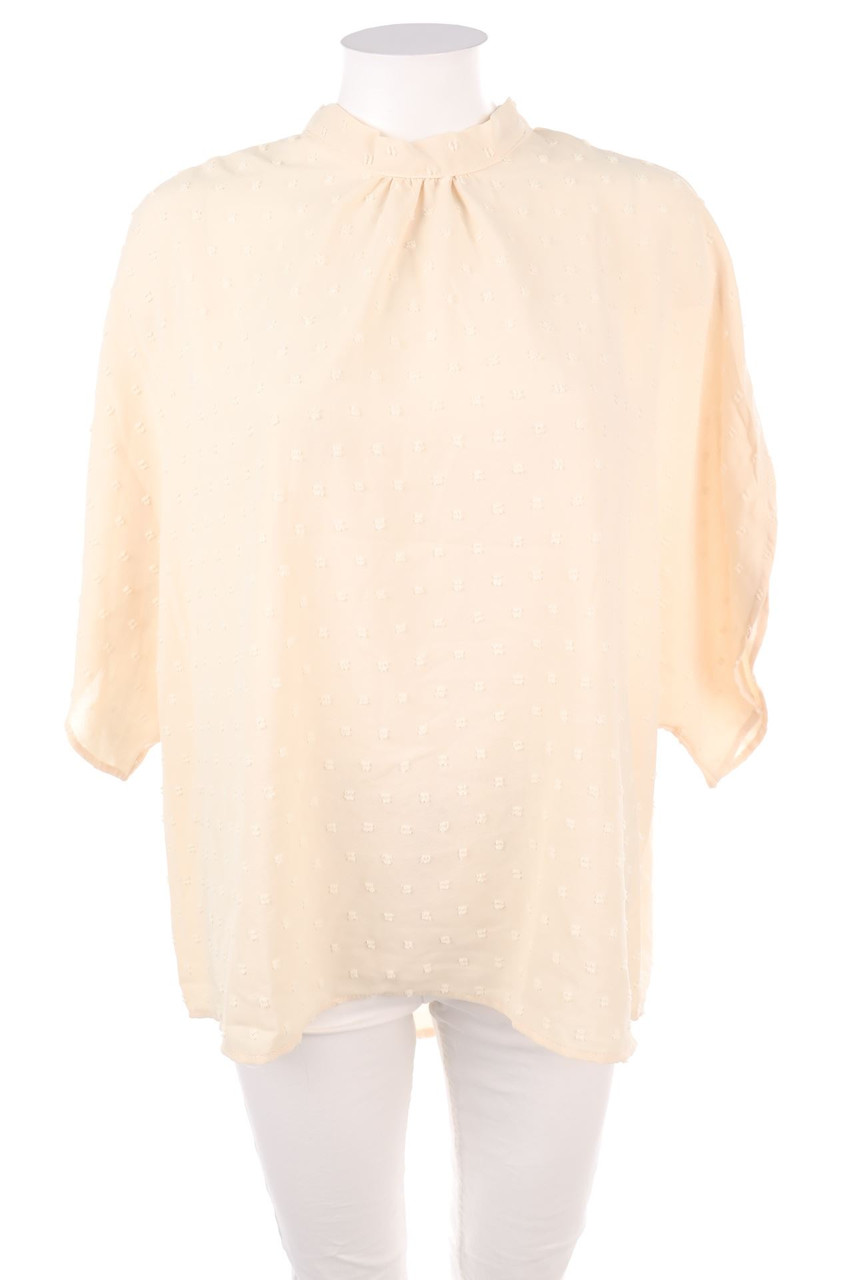 Ohne Label - Kurzarm-Bluse mit Muster - D 50