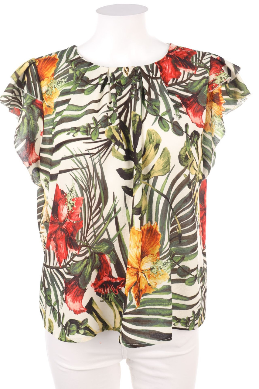 ViCOLO - Kurzarm-Bluse mit Blumen-Print - S