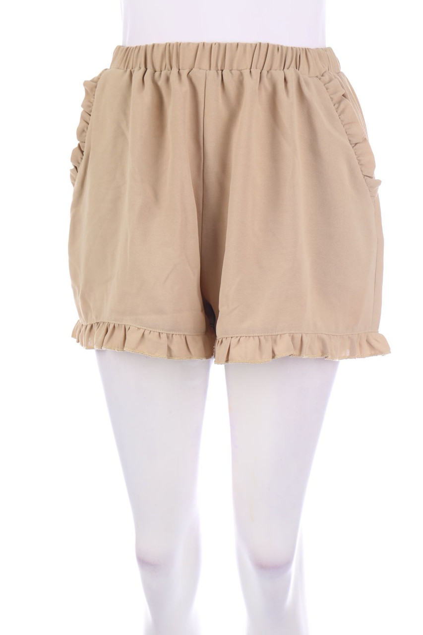 Ohne Label - High Waist-Shorts mit Rüschen - D 34-36