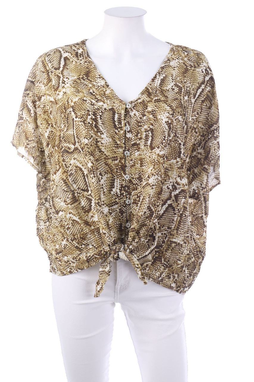 Laura Torelli - Kurzarm-Shirt zum Knoten - XL