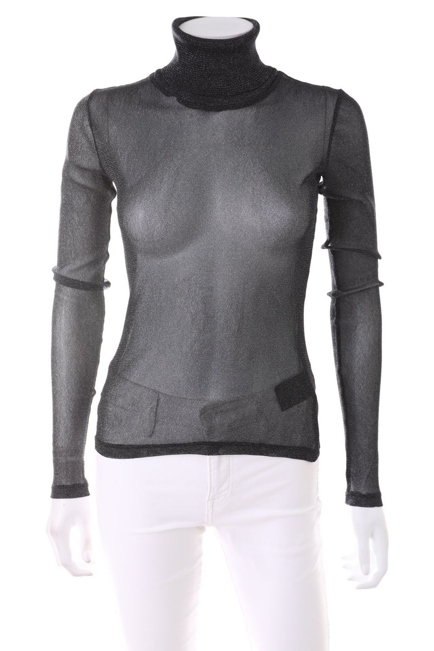 Weekday - Glitzer-Longsleeve-Shirt mit Rollkragen - D 36