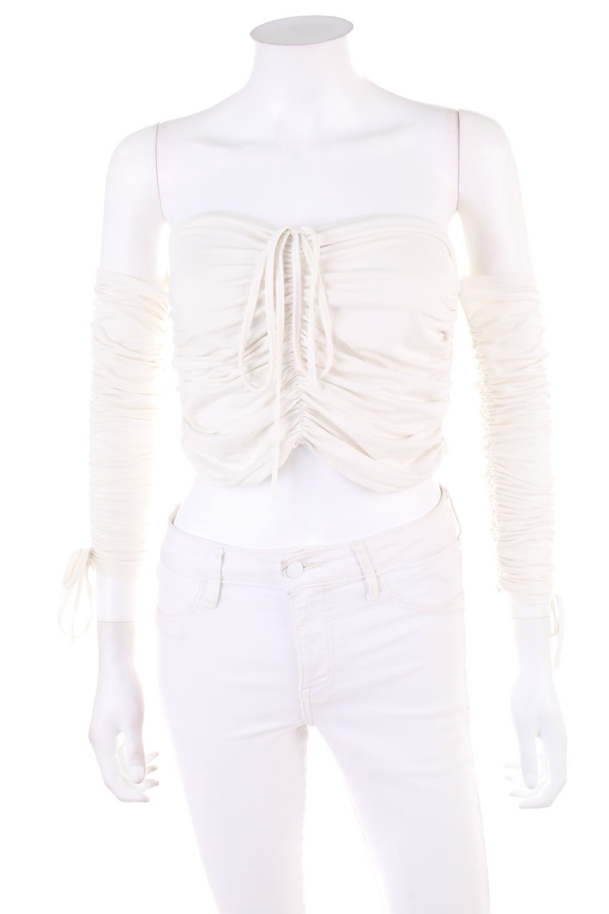 Fashion girls - Cropped-Top mit langem Ärmel mit Raffungen - M