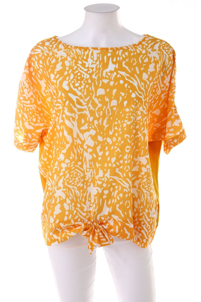 TAKKO - Kurzarm-Bluse mit Print - D 48