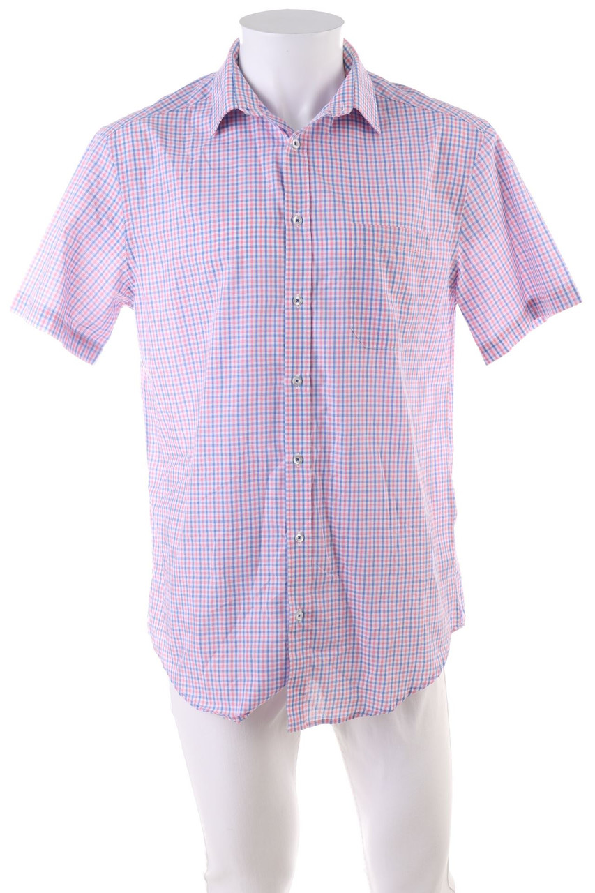 F&F - Kurzarm-Hemd mit Karo-Muster - M