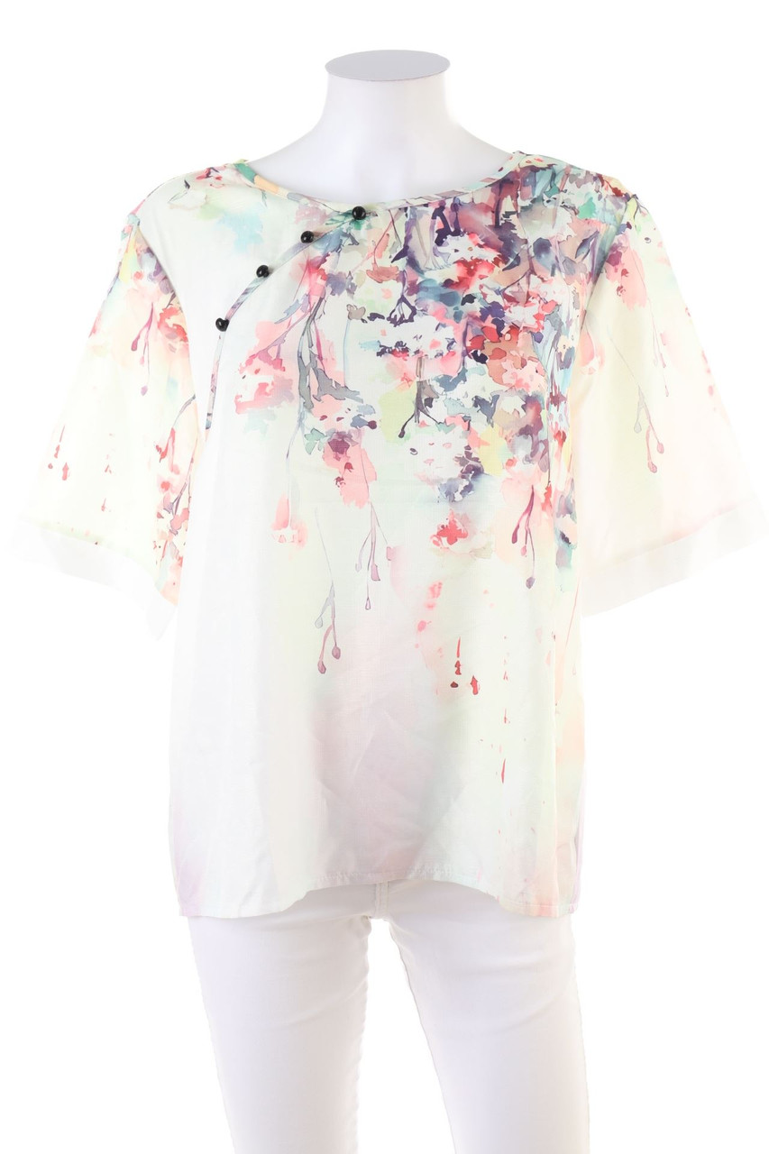 Ohne Label - Kurzarm-Bluse - L