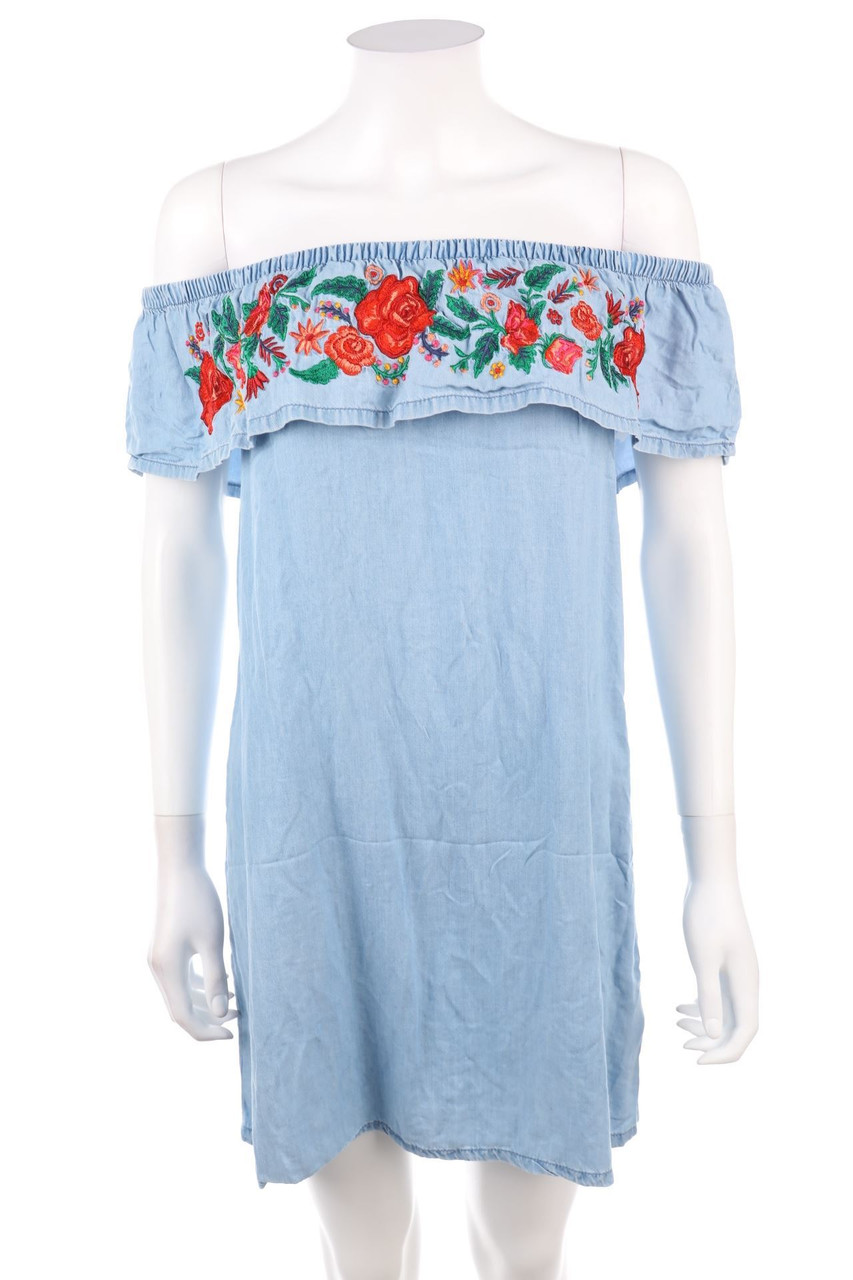 H&M - Carmen-Kleid mit Stickereien - M