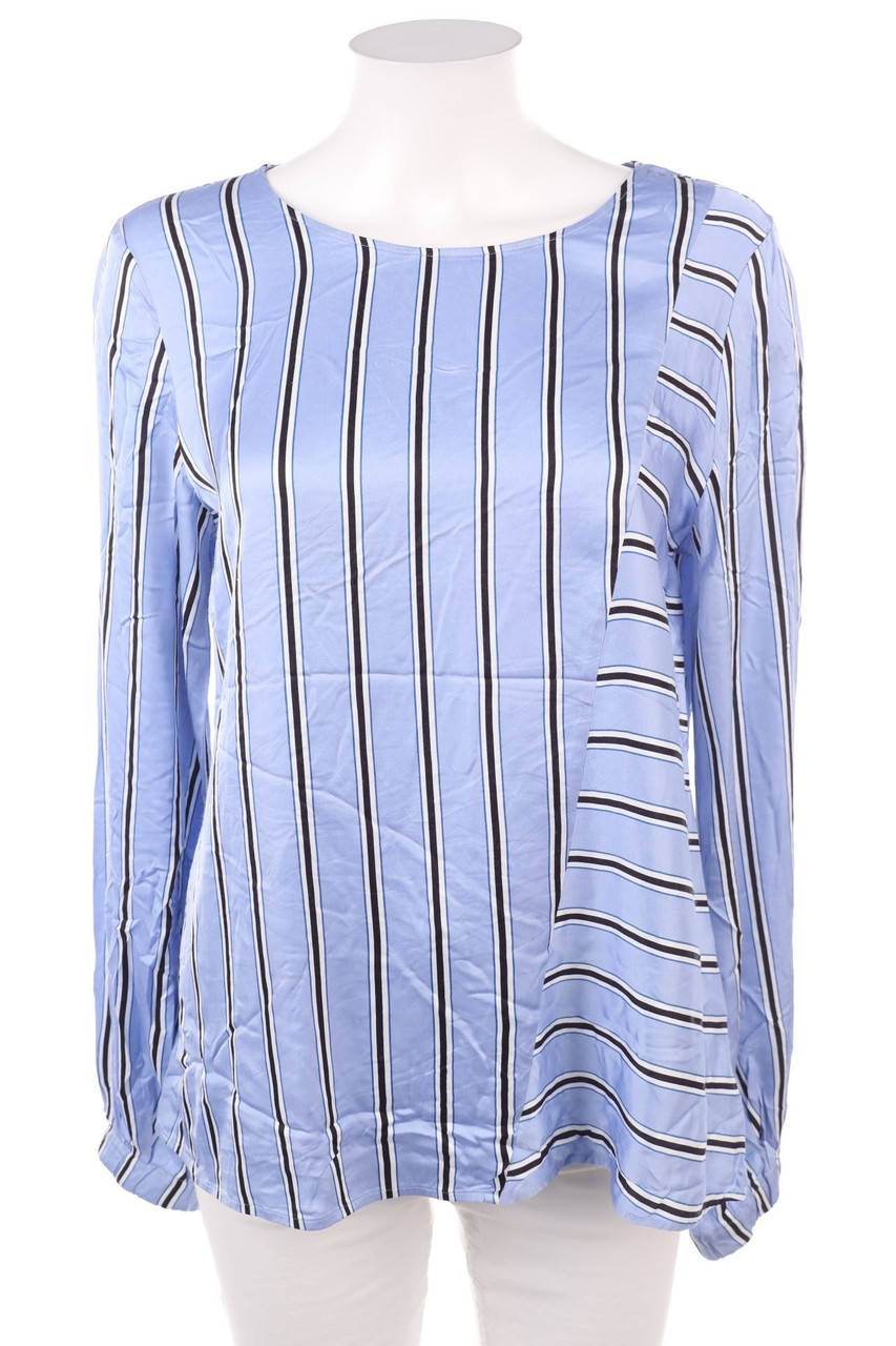 Ohne Label - Satin-Bluse mit Streifen - D 40