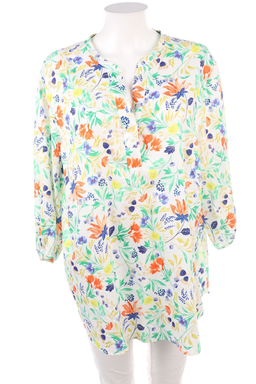 Ohne Label - Print-Bluse mit 3/4-Ärmel - D 48