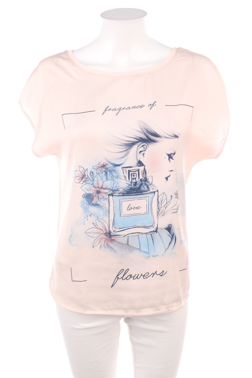 Ohne Label - Kurzarm-Shirt mit Print - L