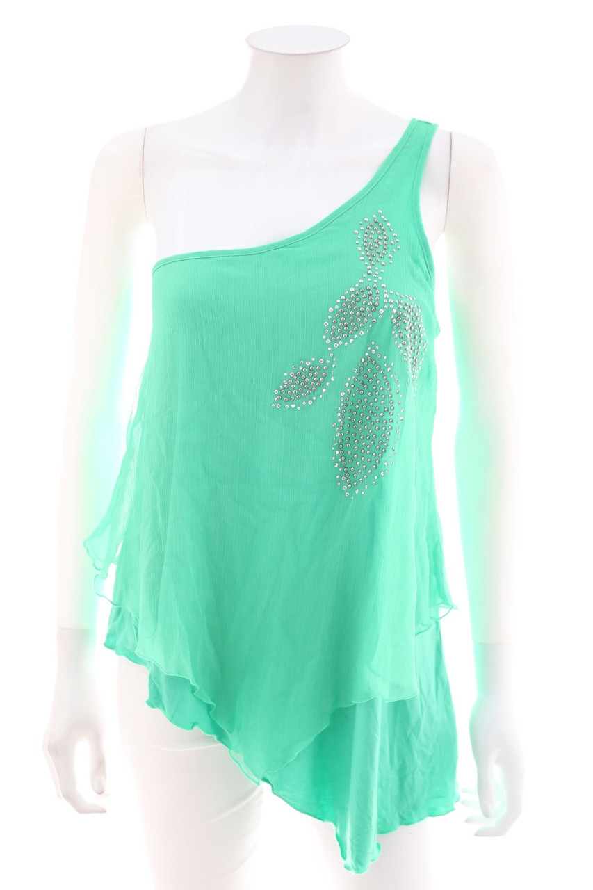 LASCANA - One Shoulder-Blusentop mit Strass-Steinen - S