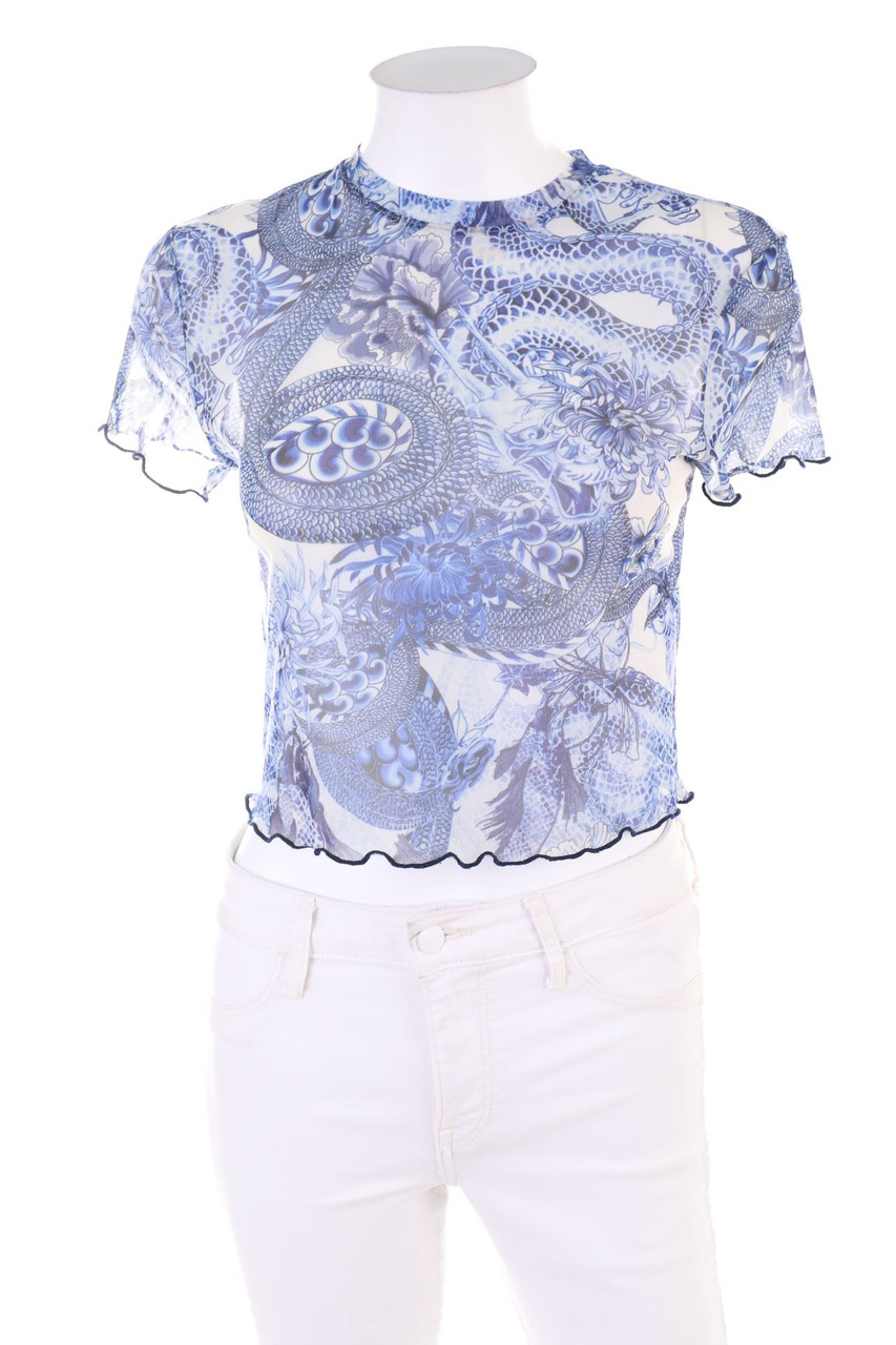 Bershka - Mesh-Kurzarm-Shirt - M