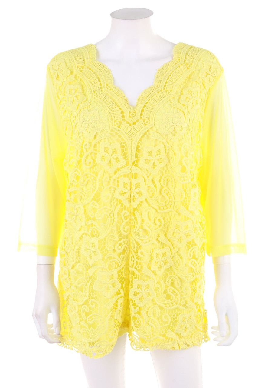 FAIR LADY - Spitzen-Bluse mit 3/4-Ärmel - 3XL