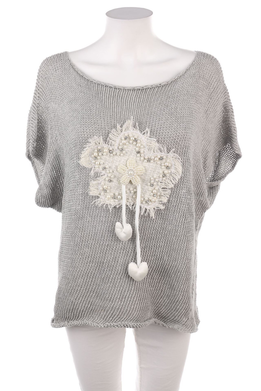 Minouu - Strick-Pullover mit Applikationen - D 44