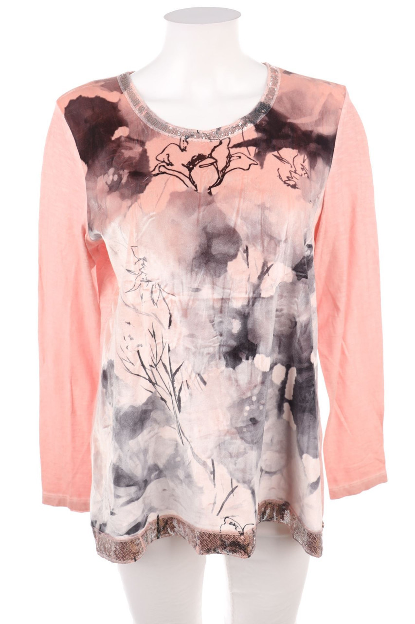 Ohne Label - Longsleeve-Shirt mit Samt - D 44