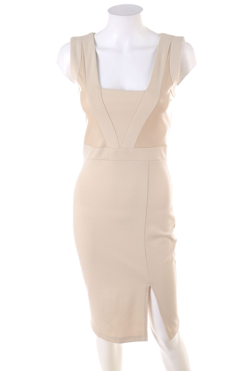 M BY MAIOCCI - Etui-Kleid mit Kunstleder-Details - XS