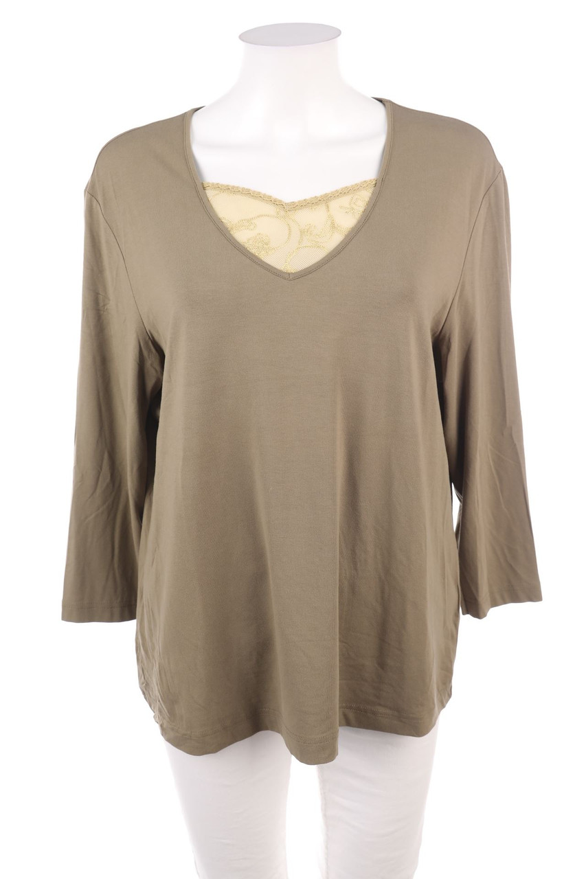 GERRY WEBER - Longsleeve-Shirt mit Spitzen-Einsatz - 2XL