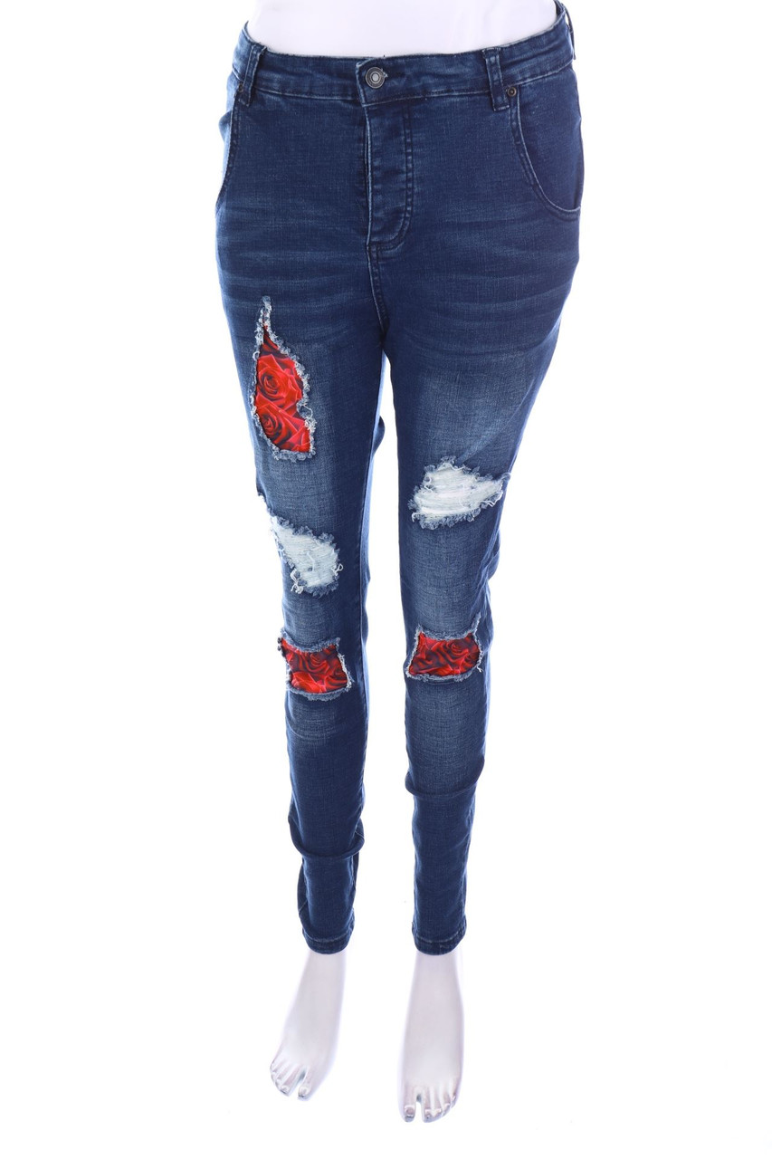 SIKSILK - Destroyed Skinny-Jeans - M
