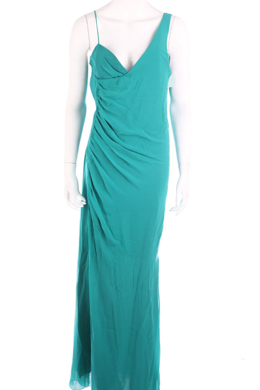 PATRIZIA PEPE SERA - Maxi-Abendkleid aus Seiden-Mischung mit asymmetrischem Schnitt - D 40