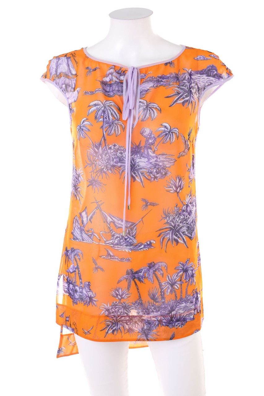 Just cavalli - Kurzarm-Bluse mit Print - D 38