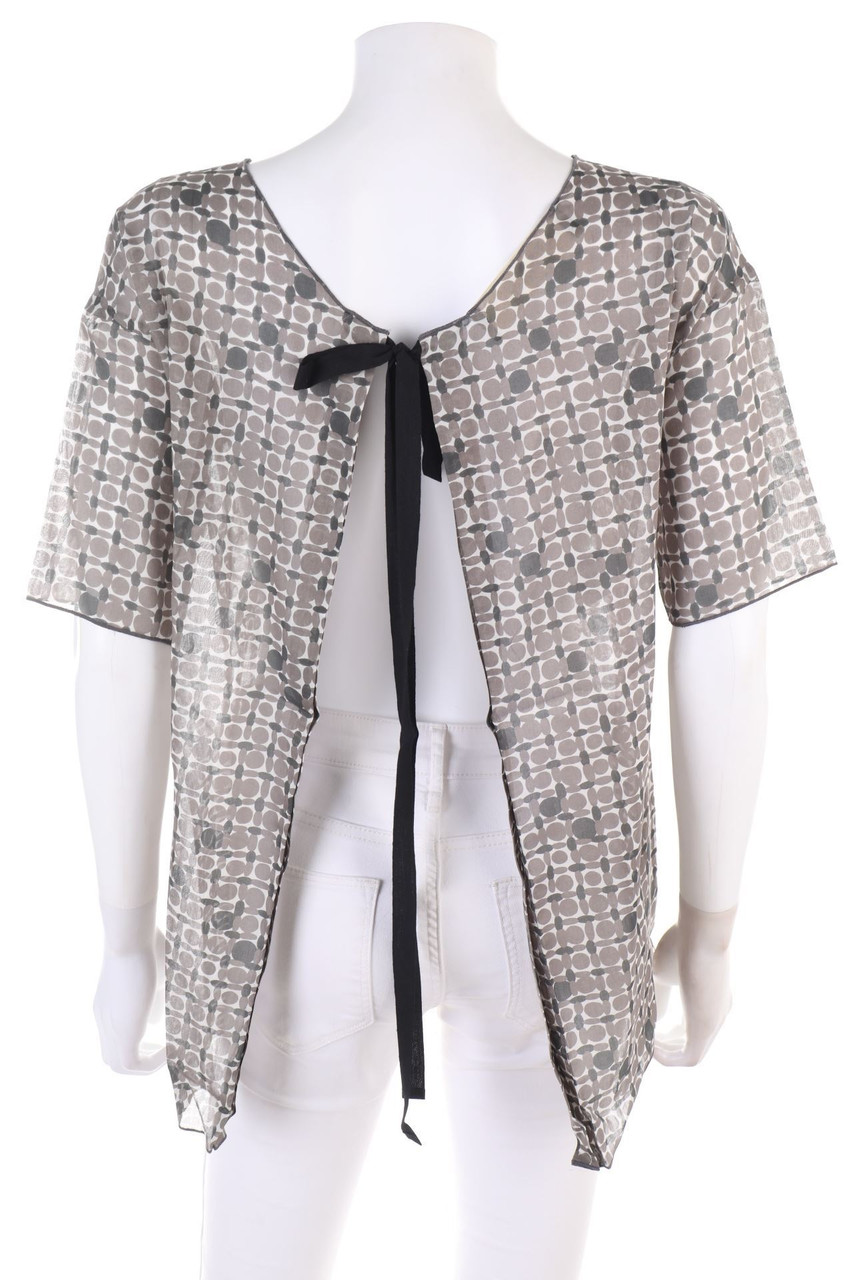 MARNI - Print-Kurzarm-Bluse mit tiefem Rückenausschnitt - D 40