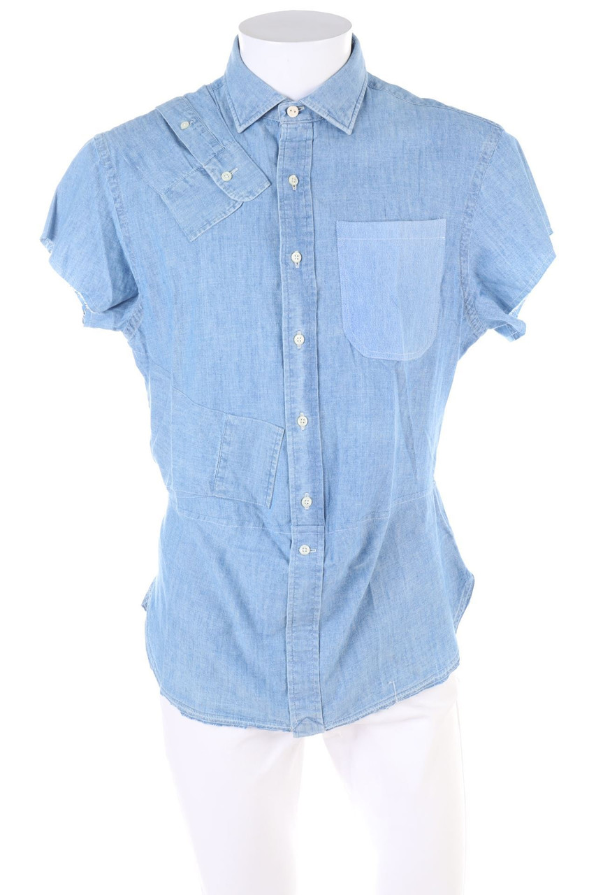Study NY - Patchwork-Denim-Kurzarm-Hemd - ONE SIZE
