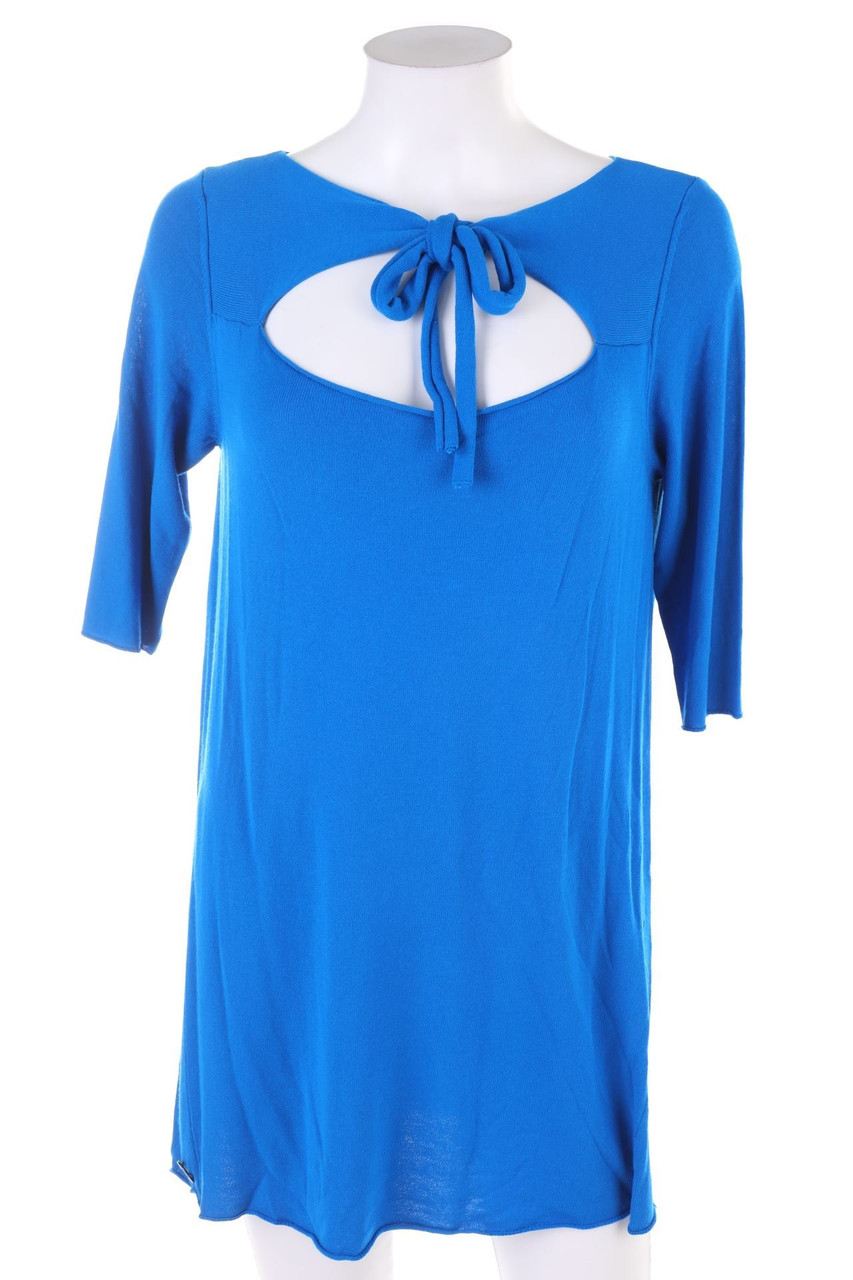 MANILA GRACE - Long-Strick-Pullover mit Cut-out - D 36