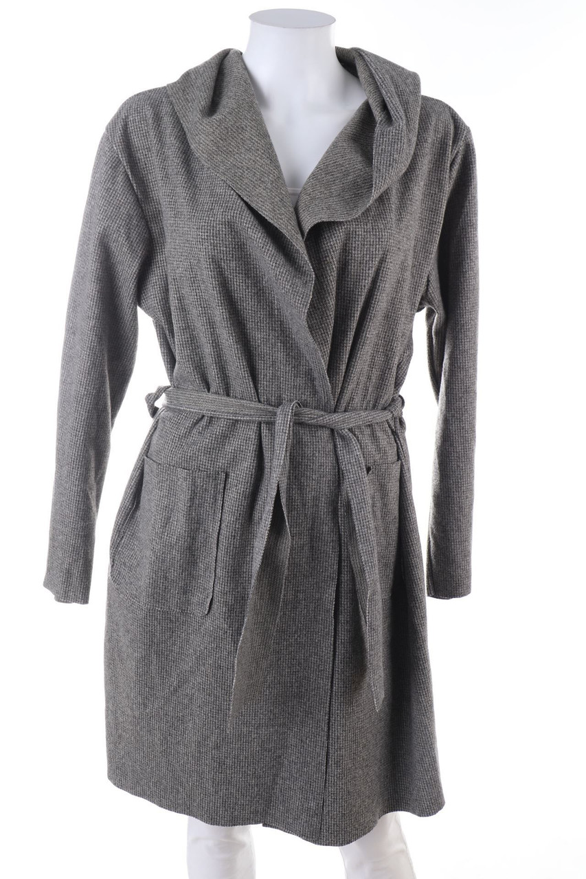 Ohne Label - Muster-Mantel mit Kapuze - L