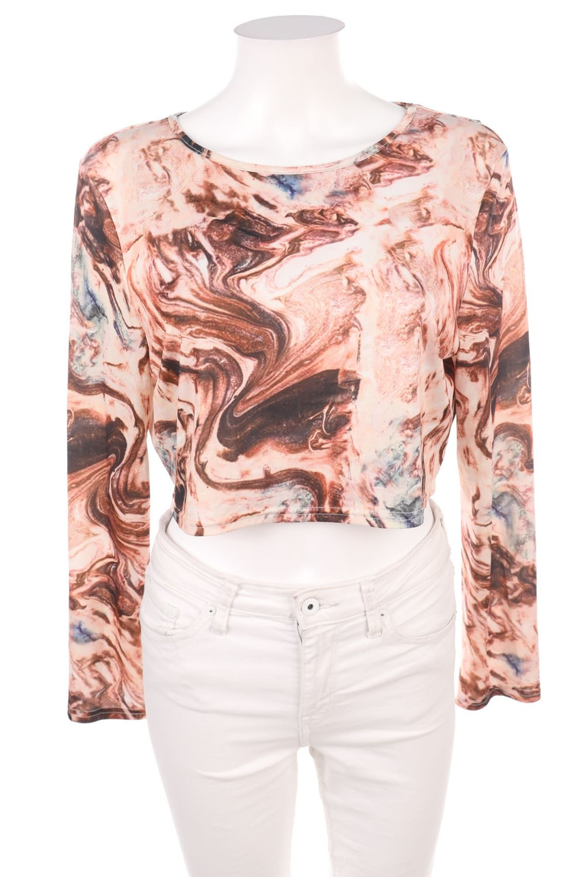 SHEIN CURVE - Cropped-Longsleeve-Shirt - XL