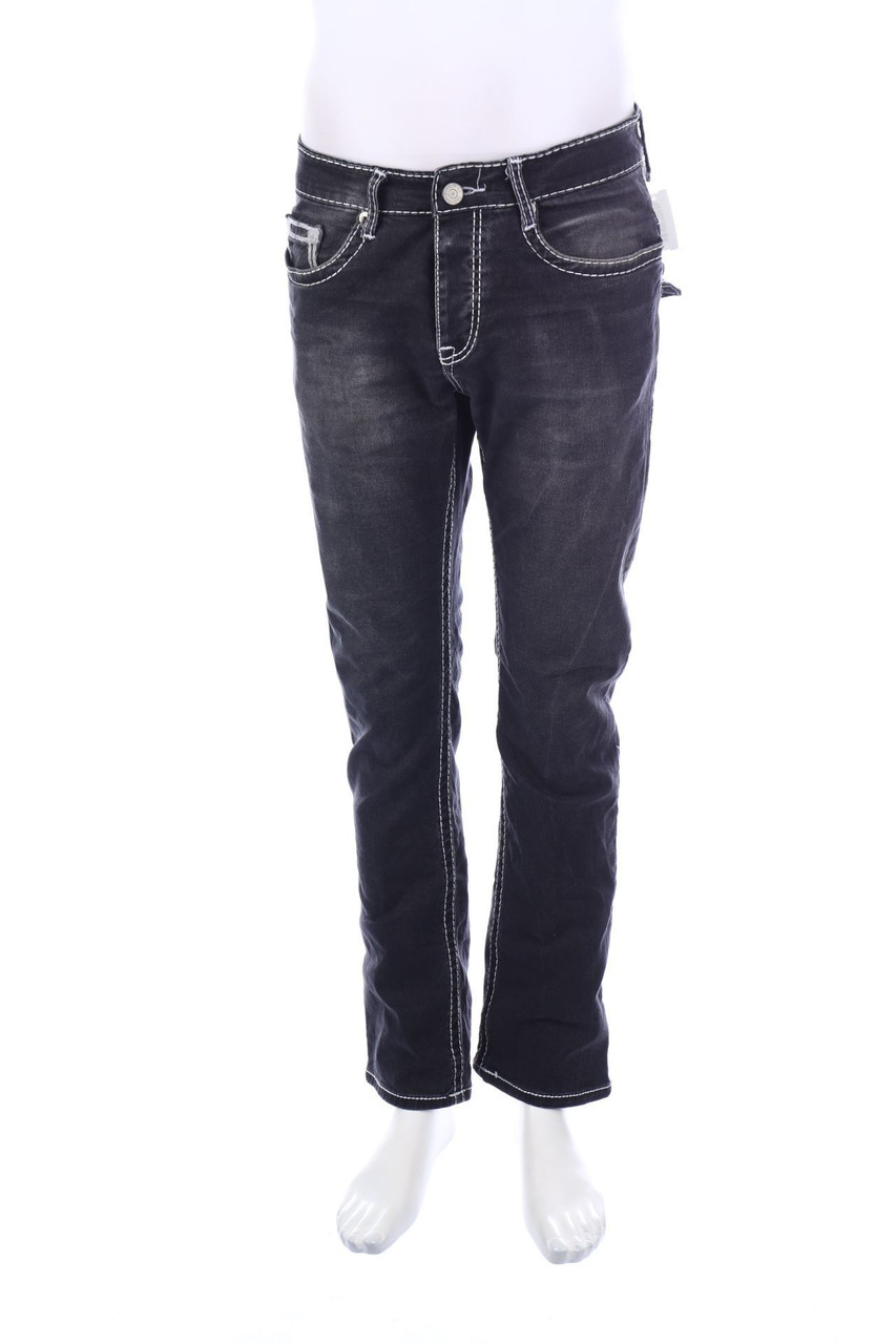 behype - Used Look Straight Cut Jeans mit Stickereien - W32