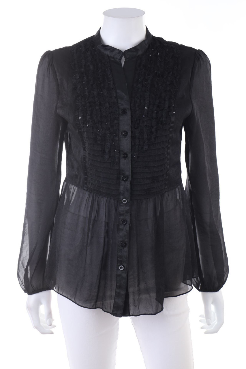 Ohne Label - Bluse mit Pailletten - M