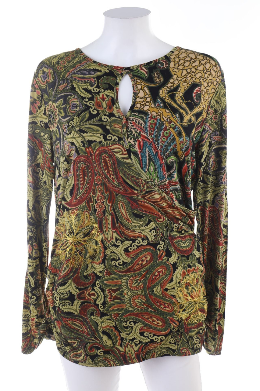 Desigual - Longsleeve-Shirt mit Keyhole - XL