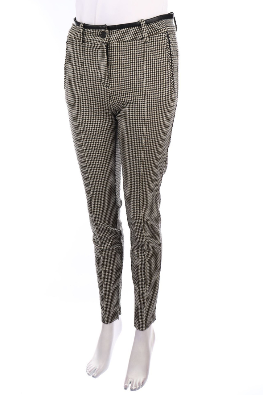 CAMBIO - Muster-Treggings mit Kunstleder-Details - D 36