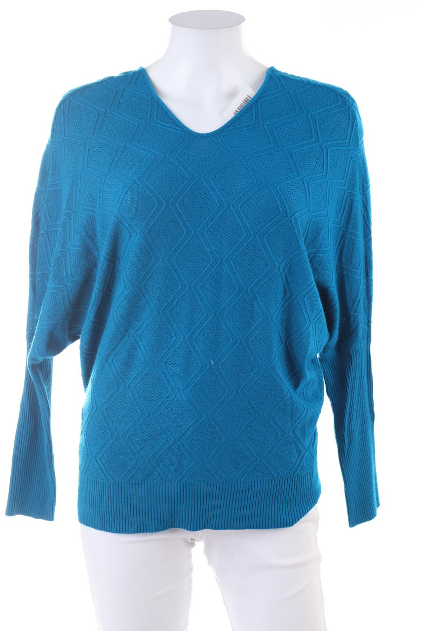 Ohne Label - Muster-Strick-Pullover aus Woll-Mix mit Kaschmir - D 34