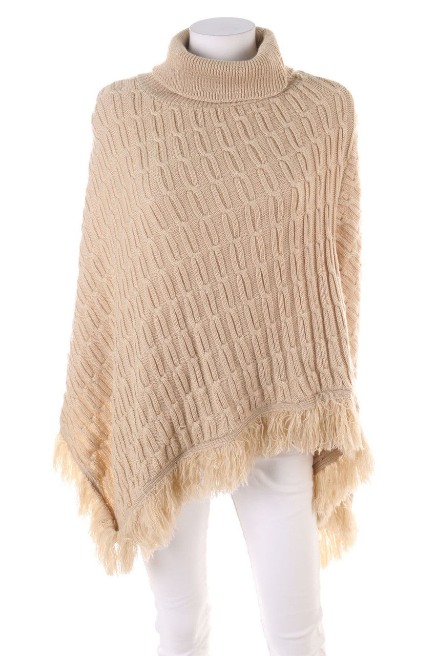 Ohne Label - Poncho mit Fransen - ONE SIZE