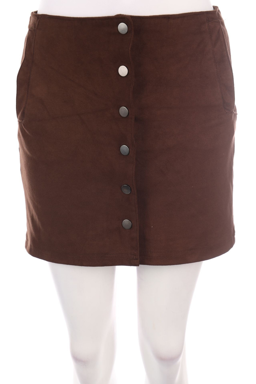 Bershka - Faux Leather-Mini-Rock - S