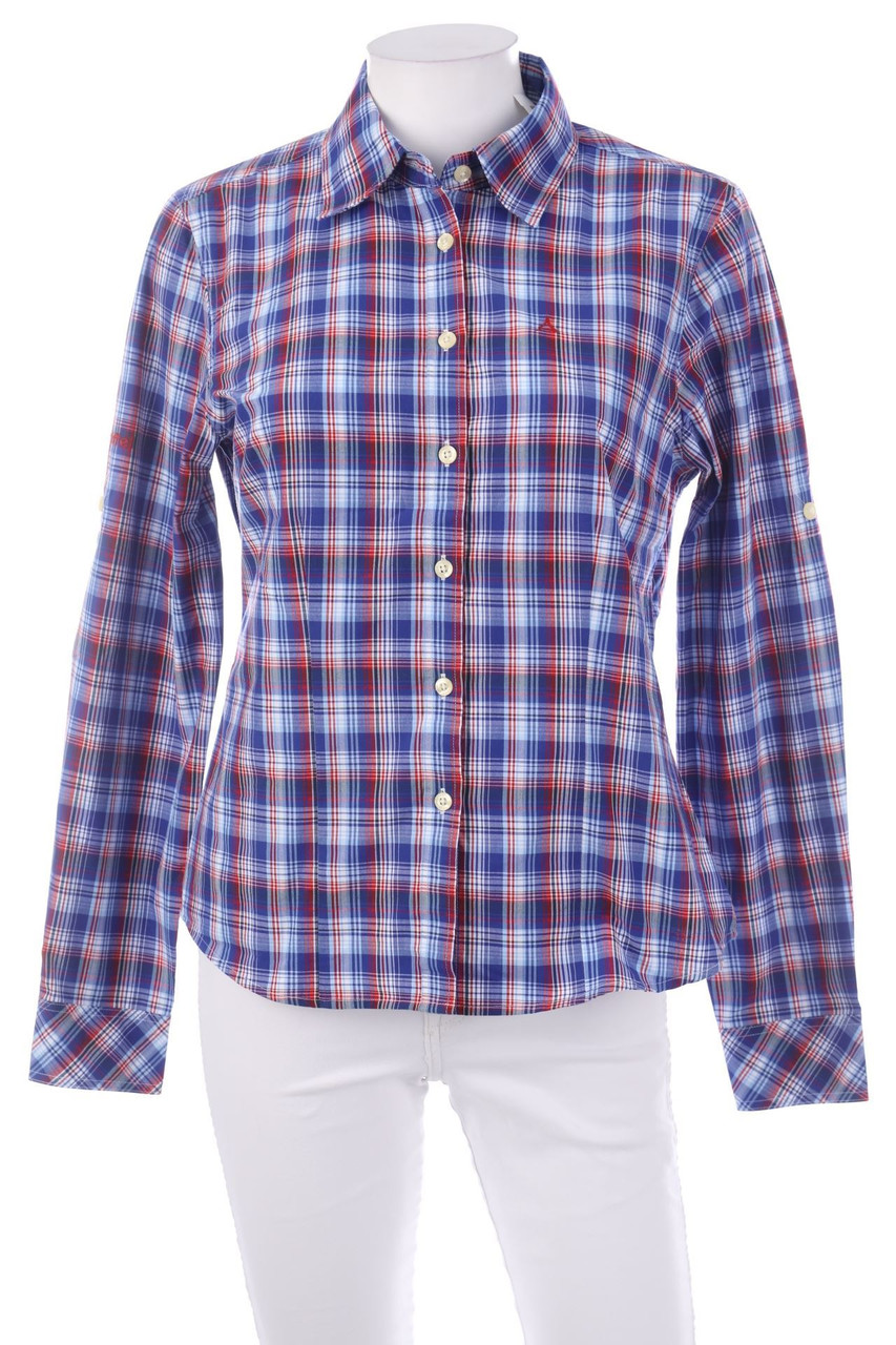 Schöffel - Tartan-Hemd-Bluse mit Roll-up-Manschette - D 40