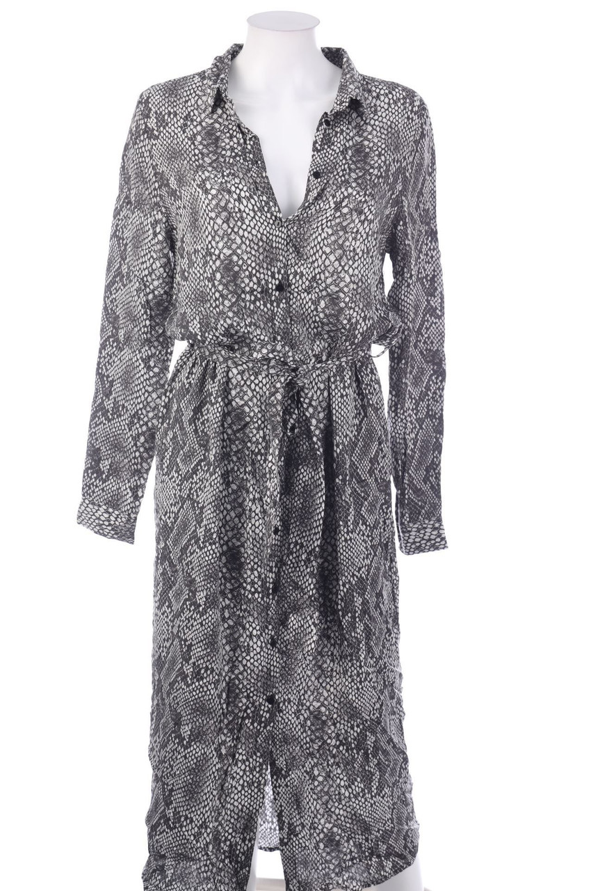 Ohne Label - Midi-Blusenkleid mit Animal-Print - D 42