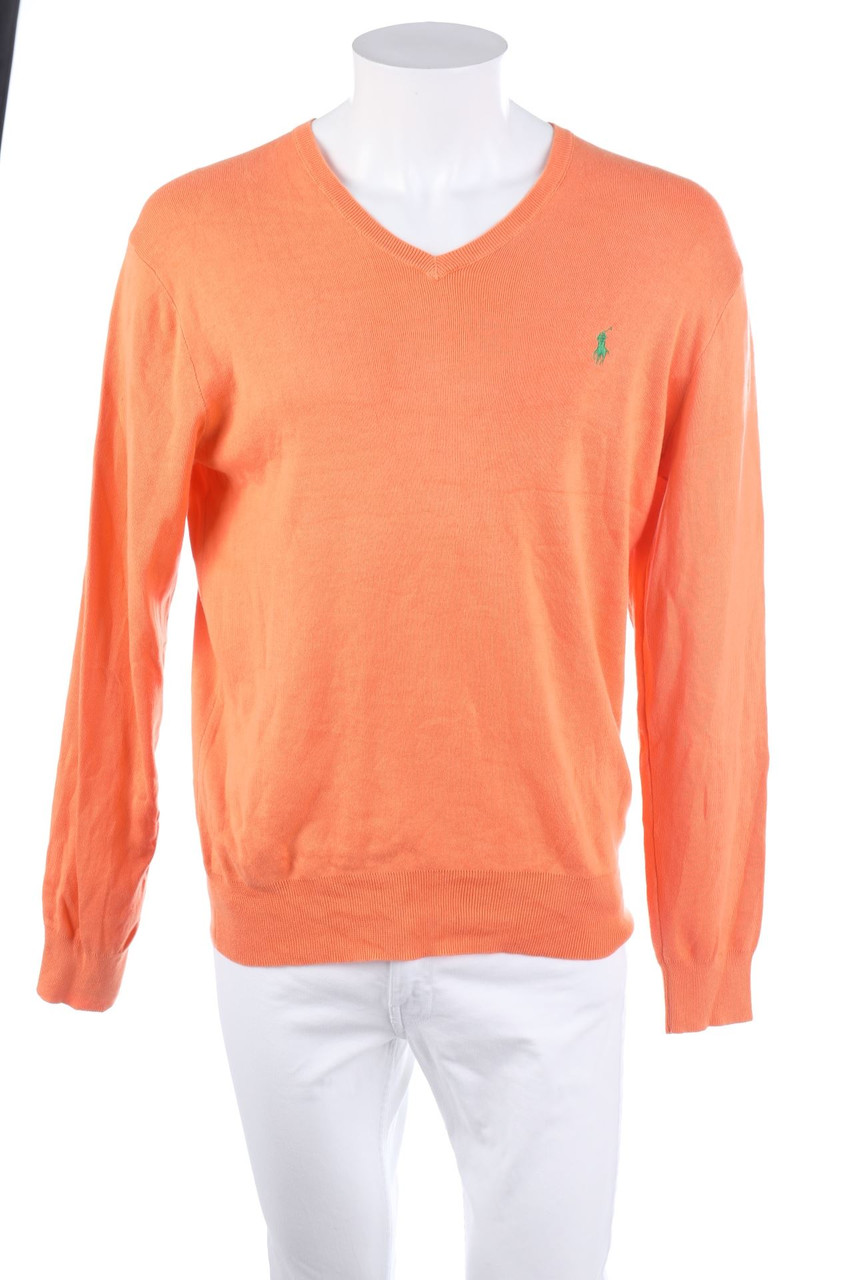 Polo by Ralph Lauren - Baumwoll-Strick-Pullover mit V-Neck - L