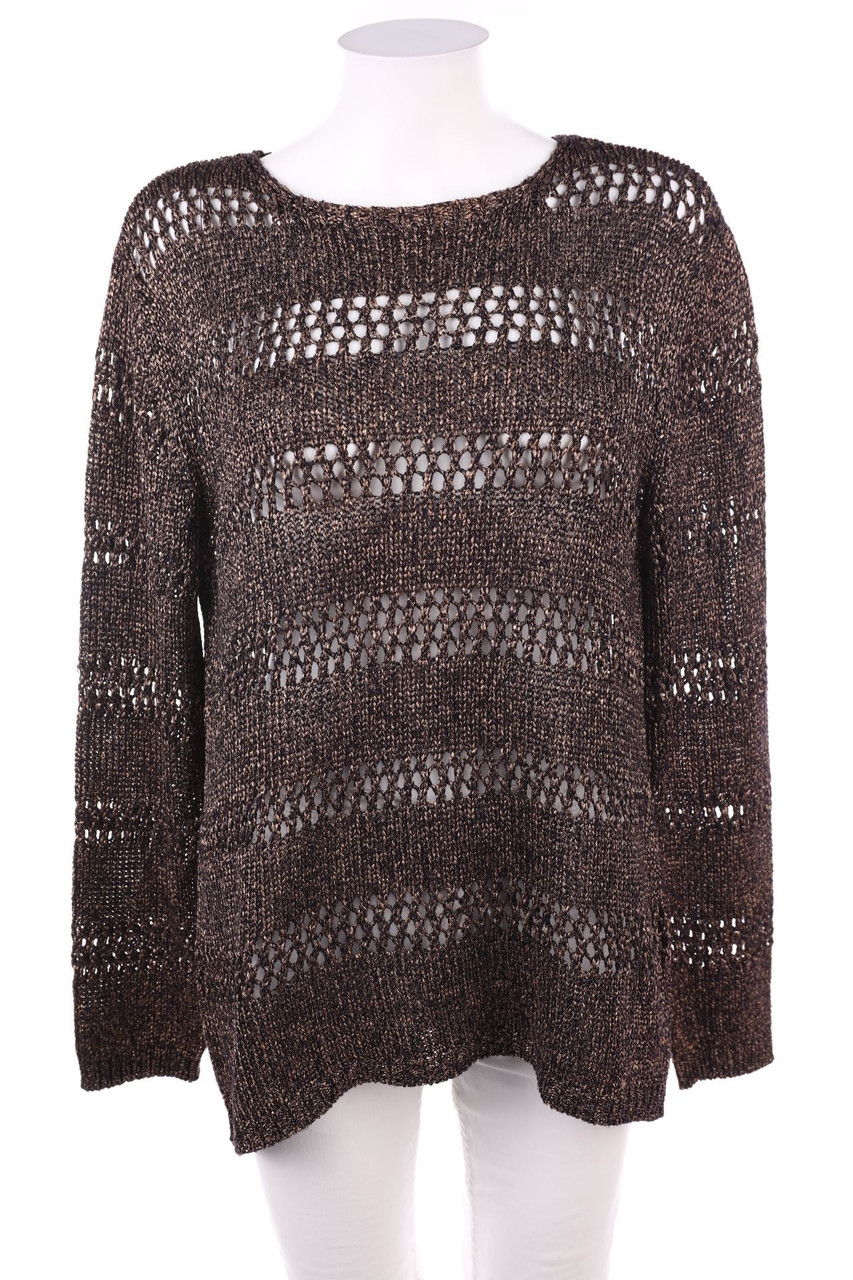 GERRY WEBER - Strick-Pullover mit Metallic-Effekt aus Lochstrick - D 42