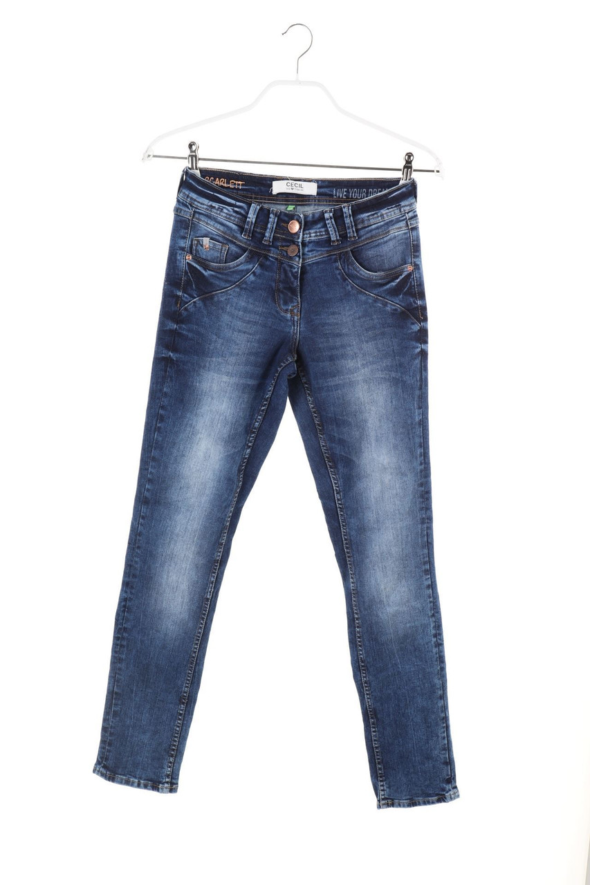 CECIL - Slim Jeans im Used Look - W25