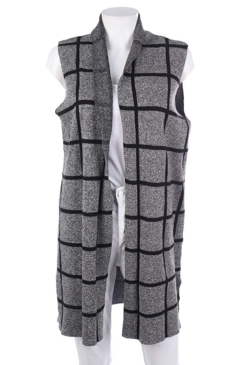 Ohne Label - Strickweste mit Karo-Muster - D 42