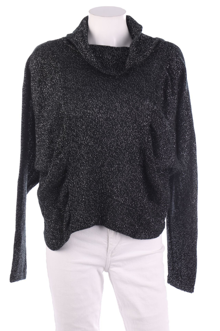 Ohne Label - Glitzer-Batwing-Pullover mit Rollkragen - D 40-42